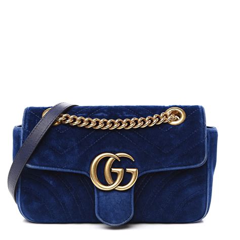 blue velvet mini gucci bag|gucci velvet marmont mini.